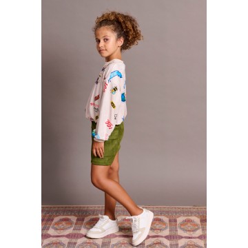 Melin Rose Φούστα Σουέτ Cargo Mini Κορίτσι Λαδί