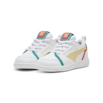 Puma Rebound V6 Lo Baby Boy White-Green
